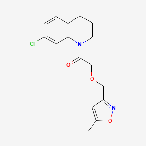 molecular formula C17H19ClN2O3 B7448127 1-(7-chloro-8-methyl-3,4-dihydro-2H-quinolin-1-yl)-2-[(5-methyl-1,2-oxazol-3-yl)methoxy]ethanone 