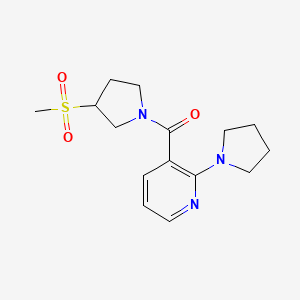 molecular formula C15H21N3O3S B7448132 (3-Methylsulfonylpyrrolidin-1-yl)-(2-pyrrolidin-1-ylpyridin-3-yl)methanone 