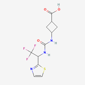 3-[[2,2,2-Trifluoro-1-(1,3-thiazol-2-yl)ethyl]carbamoylamino]cyclobutane-1-carboxylic acid