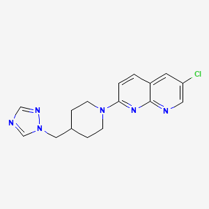 molecular formula C16H17ClN6 B7448144 6-Chloro-2-[4-(1,2,4-triazol-1-ylmethyl)piperidin-1-yl]-1,8-naphthyridine 