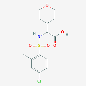 2-[(4-Chloro-2-methylphenyl)sulfonylamino]-2-(oxan-4-yl)acetic acid