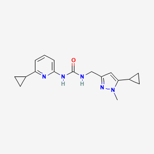 molecular formula C17H21N5O B7448165 1-[(5-Cyclopropyl-1-methylpyrazol-3-yl)methyl]-3-(6-cyclopropylpyridin-2-yl)urea 