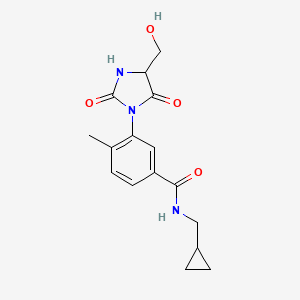 N-(cyclopropylmethyl)-3-[4-(hydroxymethyl)-2,5-dioxoimidazolidin-1-yl]-4-methylbenzamide