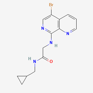 molecular formula C14H15BrN4O B7448184 2-[(5-bromo-1,7-naphthyridin-8-yl)amino]-N-(cyclopropylmethyl)acetamide 