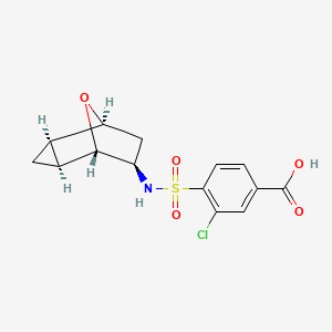 molecular formula C14H14ClNO5S B7448200 3-chloro-4-[[(1S,2R,4S,5S,6R)-8-oxatricyclo[3.2.1.02,4]octan-6-yl]sulfamoyl]benzoic acid 