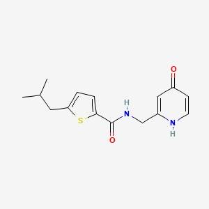 molecular formula C15H18N2O2S B7448210 5-(2-methylpropyl)-N-[(4-oxo-1H-pyridin-2-yl)methyl]thiophene-2-carboxamide 