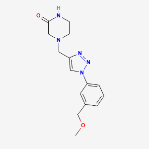 4-[[1-[3-(Methoxymethyl)phenyl]triazol-4-yl]methyl]piperazin-2-one