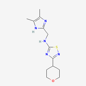 N-[(4,5-dimethyl-1H-imidazol-2-yl)methyl]-3-(oxan-4-yl)-1,2,4-thiadiazol-5-amine