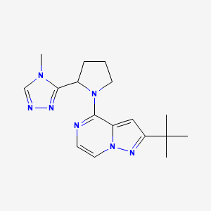 2-Tert-butyl-4-[2-(4-methyl-1,2,4-triazol-3-yl)pyrrolidin-1-yl]pyrazolo[1,5-a]pyrazine