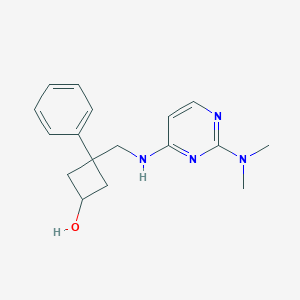 molecular formula C17H22N4O B7448256 3-[[[2-(Dimethylamino)pyrimidin-4-yl]amino]methyl]-3-phenylcyclobutan-1-ol 