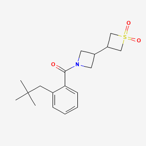 molecular formula C18H25NO3S B7448257 [2-(2,2-Dimethylpropyl)phenyl]-[3-(1,1-dioxothietan-3-yl)azetidin-1-yl]methanone 