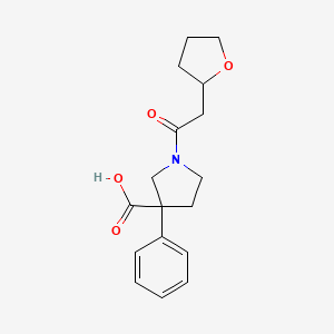 1-[2-(Oxolan-2-yl)acetyl]-3-phenylpyrrolidine-3-carboxylic acid