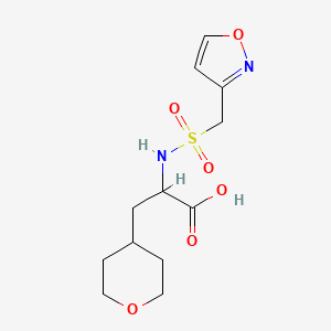 molecular formula C12H18N2O6S B7448273 3-(Oxan-4-yl)-2-(1,2-oxazol-3-ylmethylsulfonylamino)propanoic acid 