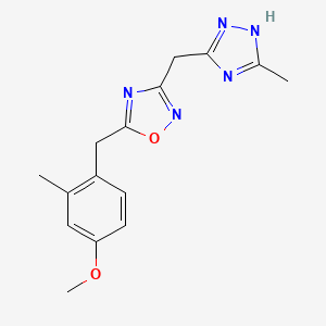 5-[(4-methoxy-2-methylphenyl)methyl]-3-[(5-methyl-1H-1,2,4-triazol-3-yl)methyl]-1,2,4-oxadiazole