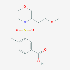 molecular formula C15H21NO6S B7448301 3-[3-(2-Methoxyethyl)morpholin-4-yl]sulfonyl-4-methylbenzoic acid 