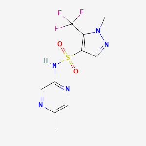 molecular formula C10H10F3N5O2S B7448308 1-methyl-N-(5-methylpyrazin-2-yl)-5-(trifluoromethyl)pyrazole-4-sulfonamide 