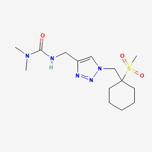 molecular formula C14H25N5O3S B7448309 1,1-Dimethyl-3-[[1-[(1-methylsulfonylcyclohexyl)methyl]triazol-4-yl]methyl]urea 