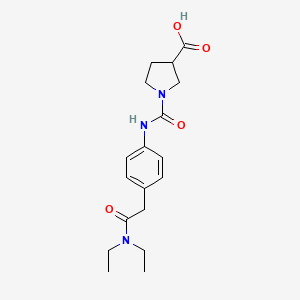 molecular formula C18H25N3O4 B7448311 1-[[4-[2-(Diethylamino)-2-oxoethyl]phenyl]carbamoyl]pyrrolidine-3-carboxylic acid 