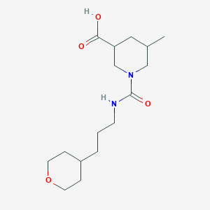 molecular formula C16H28N2O4 B7448312 5-Methyl-1-[3-(oxan-4-yl)propylcarbamoyl]piperidine-3-carboxylic acid 