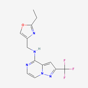 N-[(2-ethyl-1,3-oxazol-4-yl)methyl]-2-(trifluoromethyl)pyrazolo[1,5-a]pyrazin-4-amine