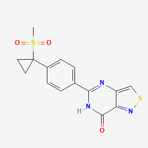 5-[4-(1-methylsulfonylcyclopropyl)phenyl]-6H-[1,2]thiazolo[4,3-d]pyrimidin-7-one