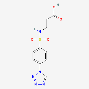 molecular formula C10H11N5O4S B7448356 3-[[4-(Tetrazol-1-yl)phenyl]sulfonylamino]propanoic acid 