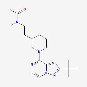 molecular formula C19H29N5O B7448374 N-[2-[1-(2-tert-butylpyrazolo[1,5-a]pyrazin-4-yl)piperidin-3-yl]ethyl]acetamide 