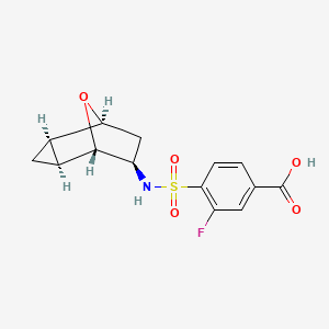 3-fluoro-4-[[(1S,2R,4S,5S,6R)-8-oxatricyclo[3.2.1.02,4]octan-6-yl]sulfamoyl]benzoic acid