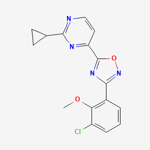 3-(3-Chloro-2-methoxyphenyl)-5-(2-cyclopropylpyrimidin-4-yl)-1,2,4-oxadiazole