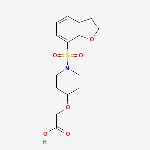 molecular formula C15H19NO6S B7448391 2-[1-(2,3-Dihydro-1-benzofuran-7-ylsulfonyl)piperidin-4-yl]oxyacetic acid 