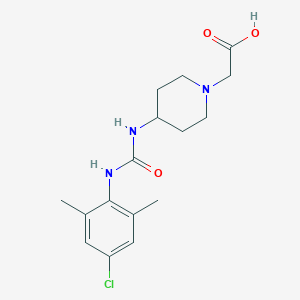 molecular formula C16H22ClN3O3 B7448405 2-[4-[(4-Chloro-2,6-dimethylphenyl)carbamoylamino]piperidin-1-yl]acetic acid 