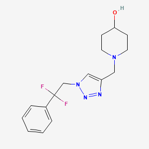 molecular formula C16H20F2N4O B7448410 1-[[1-(2,2-Difluoro-2-phenylethyl)triazol-4-yl]methyl]piperidin-4-ol 