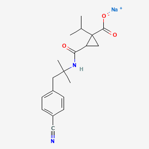 Sodium;2-[[1-(4-cyanophenyl)-2-methylpropan-2-yl]carbamoyl]-1-propan-2-ylcyclopropane-1-carboxylate