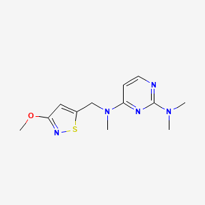 4-N-[(3-methoxy-1,2-thiazol-5-yl)methyl]-2-N,2-N,4-N-trimethylpyrimidine-2,4-diamine