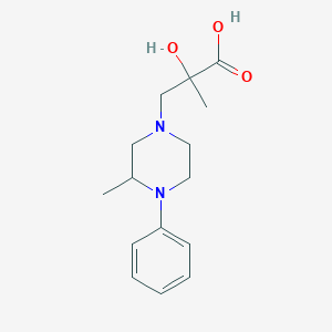 molecular formula C15H22N2O3 B7448451 2-Hydroxy-2-methyl-3-(3-methyl-4-phenylpiperazin-1-yl)propanoic acid 