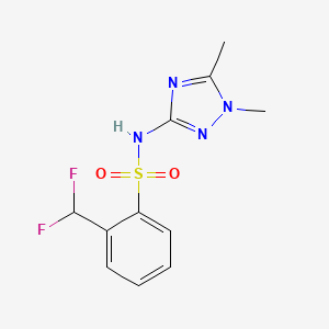 molecular formula C11H12F2N4O2S B7448459 2-(difluoromethyl)-N-(1,5-dimethyl-1,2,4-triazol-3-yl)benzenesulfonamide 