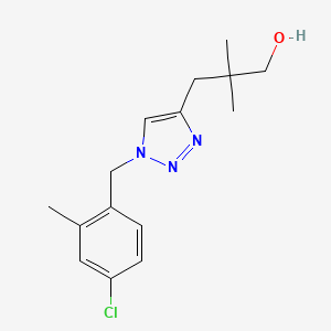 molecular formula C15H20ClN3O B7448467 3-[1-[(4-Chloro-2-methylphenyl)methyl]triazol-4-yl]-2,2-dimethylpropan-1-ol 