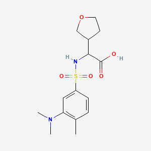 molecular formula C15H22N2O5S B7448473 2-[[3-(Dimethylamino)-4-methylphenyl]sulfonylamino]-2-(oxolan-3-yl)acetic acid 