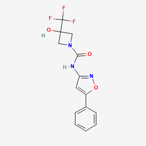 3-hydroxy-N-(5-phenyl-1,2-oxazol-3-yl)-3-(trifluoromethyl)azetidine-1-carboxamide