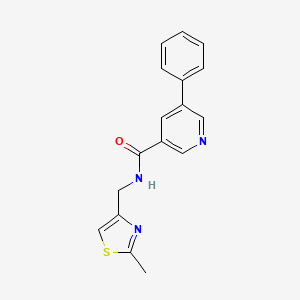 molecular formula C17H15N3OS B7448493 N-[(2-methyl-1,3-thiazol-4-yl)methyl]-5-phenylpyridine-3-carboxamide 