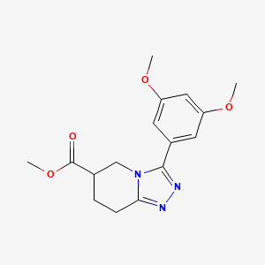 molecular formula C16H19N3O4 B7448516 Methyl 3-(3,5-dimethoxyphenyl)-5,6,7,8-tetrahydro-[1,2,4]triazolo[4,3-a]pyridine-6-carboxylate 