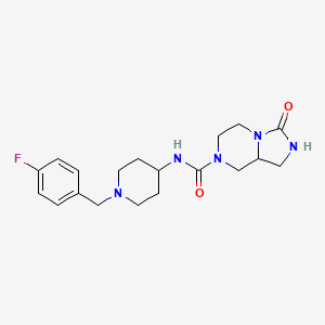 N-[1-[(4-fluorophenyl)methyl]piperidin-4-yl]-3-oxo-1,2,5,6,8,8a-hexahydroimidazo[1,5-a]pyrazine-7-carboxamide