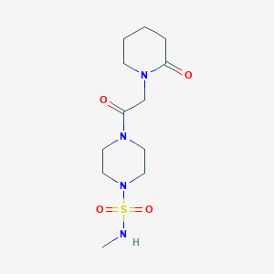 molecular formula C12H22N4O4S B7448534 N-methyl-4-[2-(2-oxopiperidin-1-yl)acetyl]piperazine-1-sulfonamide 