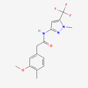 2-(3-methoxy-4-methylphenyl)-N-[1-methyl-5-(trifluoromethyl)pyrazol-3-yl]acetamide