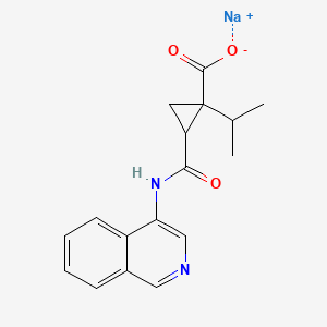 molecular formula C17H17N2NaO3 B7448556 Sodium;2-(isoquinolin-4-ylcarbamoyl)-1-propan-2-ylcyclopropane-1-carboxylate 