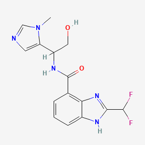 2-(difluoromethyl)-N-[2-hydroxy-1-(3-methylimidazol-4-yl)ethyl]-1H-benzimidazole-4-carboxamide