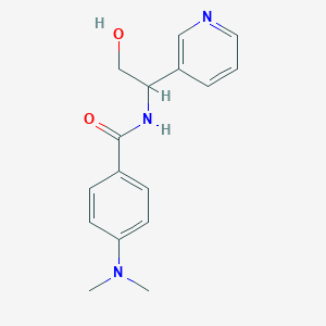 molecular formula C16H19N3O2 B7448585 4-(dimethylamino)-N-(2-hydroxy-1-pyridin-3-ylethyl)benzamide 