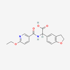 molecular formula C18H18N2O5 B7448594 2-(2,3-Dihydro-1-benzofuran-5-yl)-2-[(6-ethoxypyridine-3-carbonyl)amino]acetic acid 