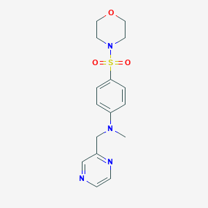 molecular formula C16H20N4O3S B7448605 N-methyl-4-morpholin-4-ylsulfonyl-N-(pyrazin-2-ylmethyl)aniline 