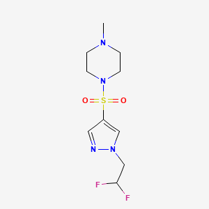 molecular formula C10H16F2N4O2S B7448606 1-[1-(2,2-Difluoroethyl)pyrazol-4-yl]sulfonyl-4-methylpiperazine 